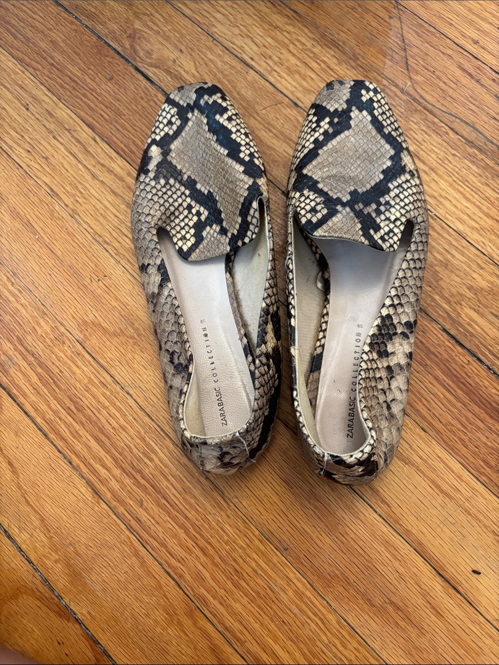 IC COLLECTION Women's Snake Print Loafers in Taupe